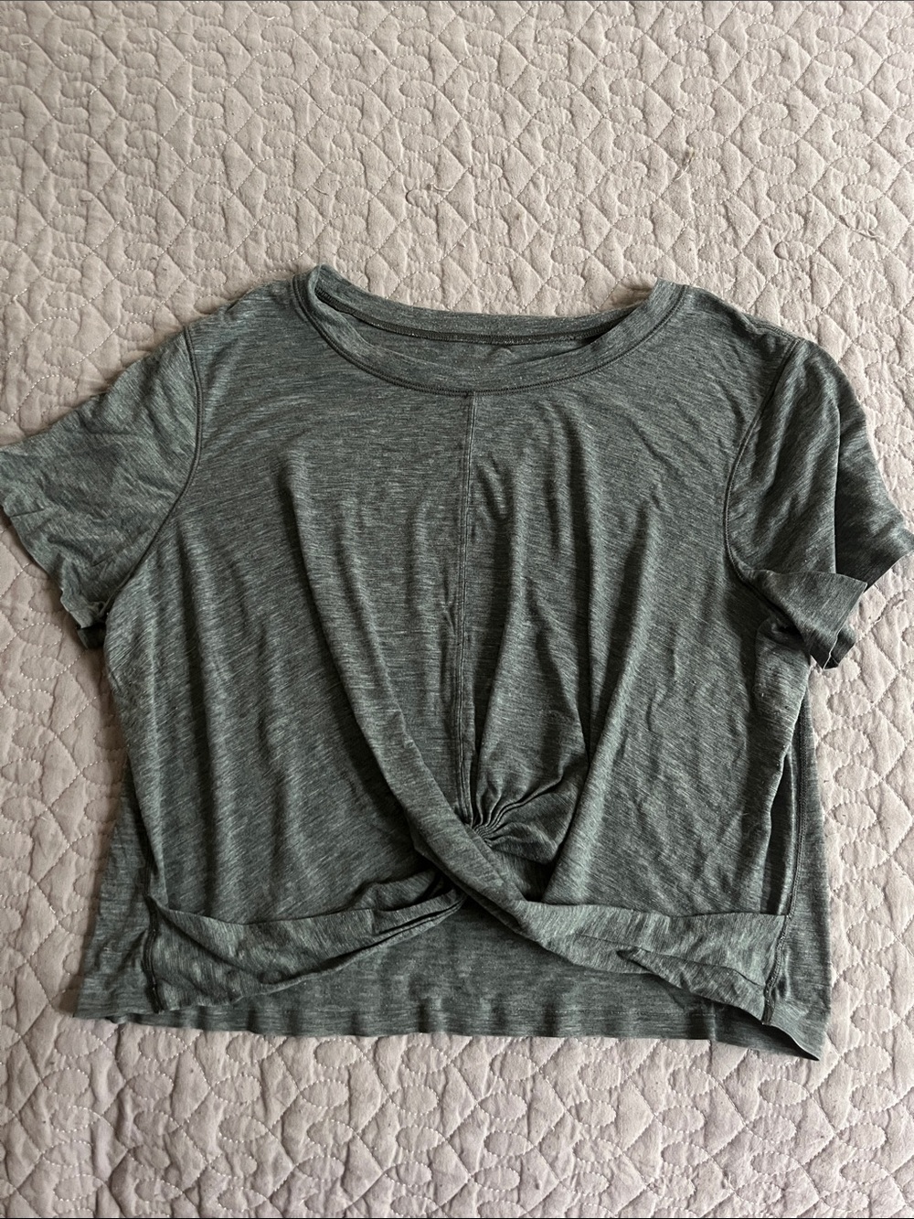 Lululemon Intended Crop Tee Heathered Midnight Navy M455